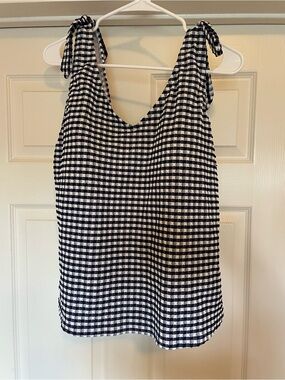 Lands' End Women's Chlorine Resistant V-Neck Shoulder Tie Tankini Swimsuit Top